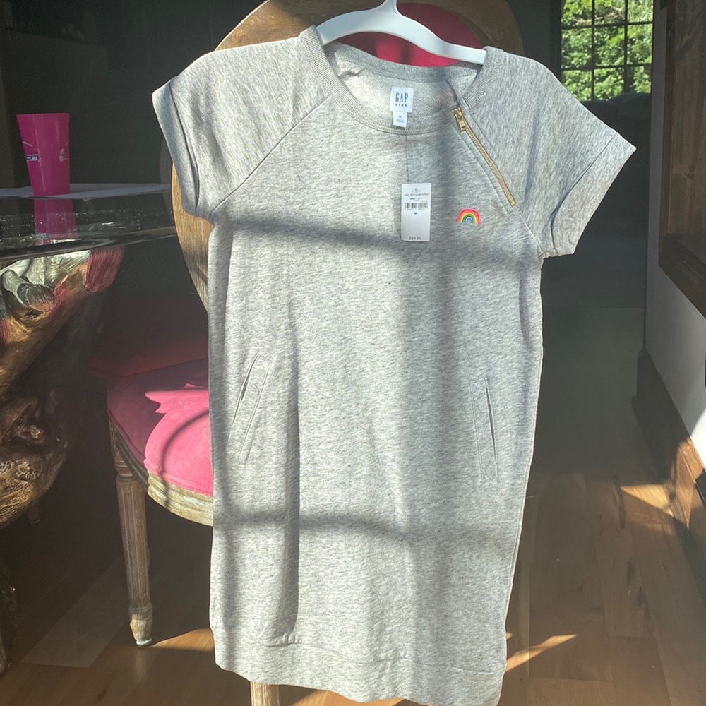 Gap sweatshirt dress, shirt sleeve, grey